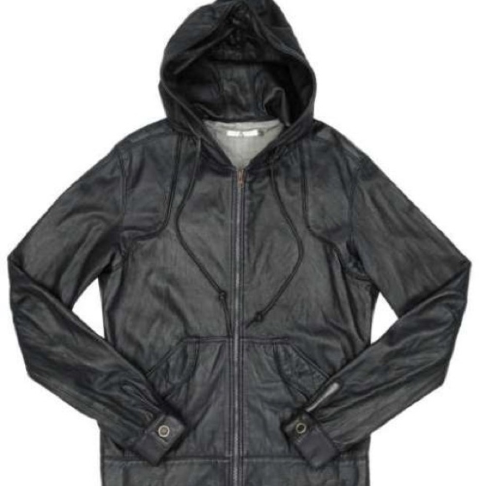 Mike & Chris Men’s Hooded Brown Leather Jacket